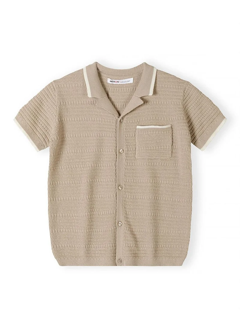 مينوتي Boys knitted cotton polo shirt and beige shorts 3-15 years